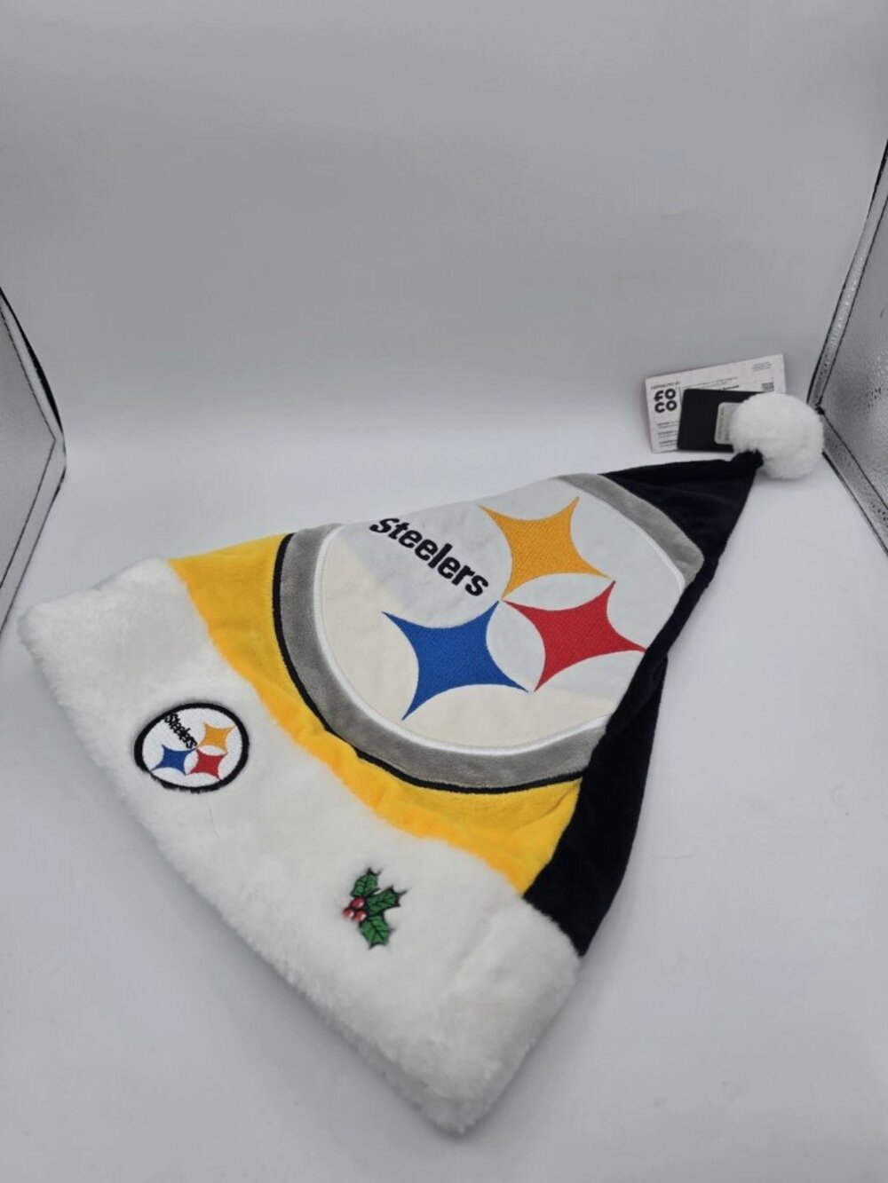 Pittsburgh Steelers Santa Hat Embroidered Logo Black Christmas NWT NFL